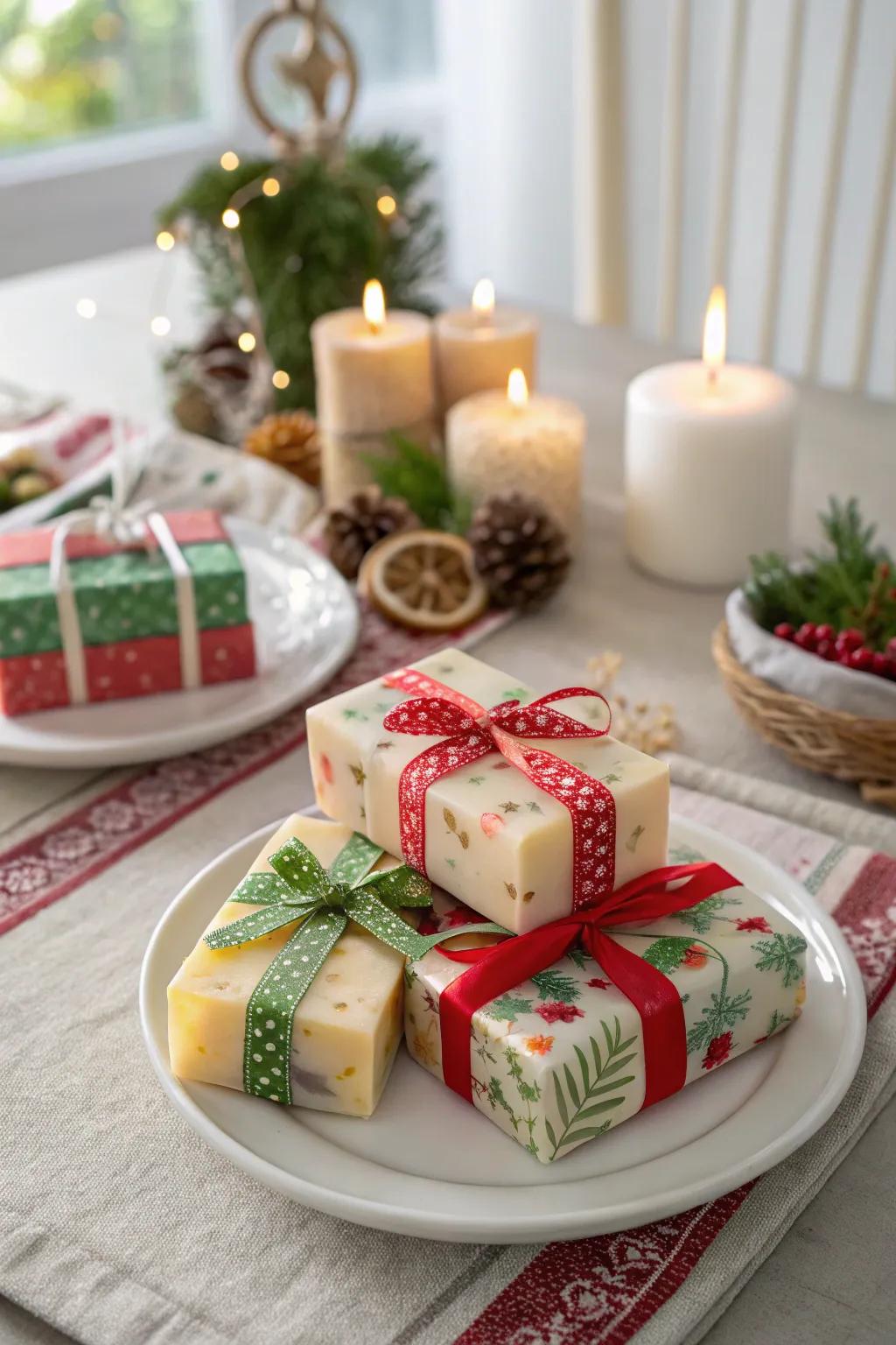 Holiday-inspired soaps serve as an opulent and attentive gift.