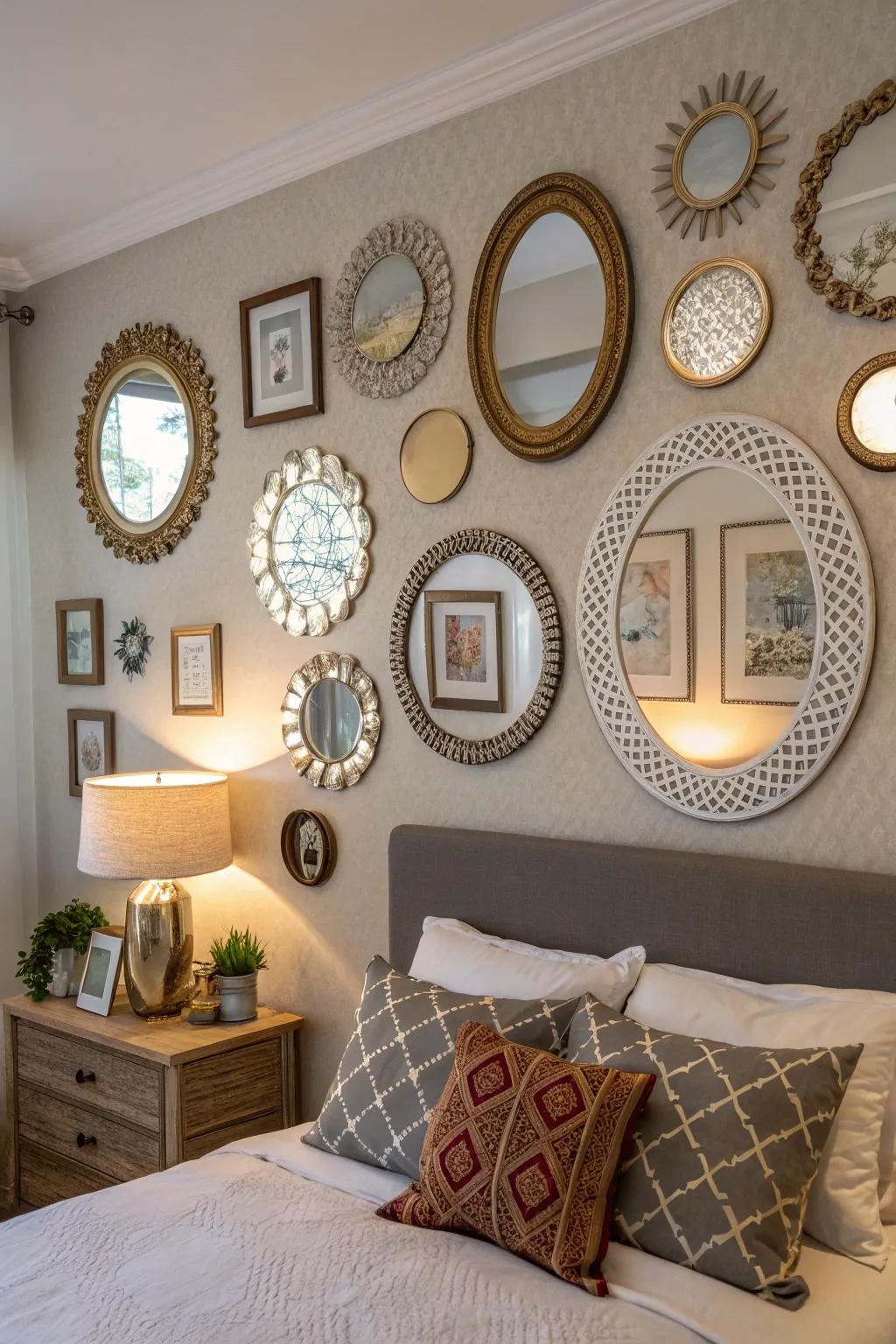 A mirrored wall expanding space and reflecting elegance