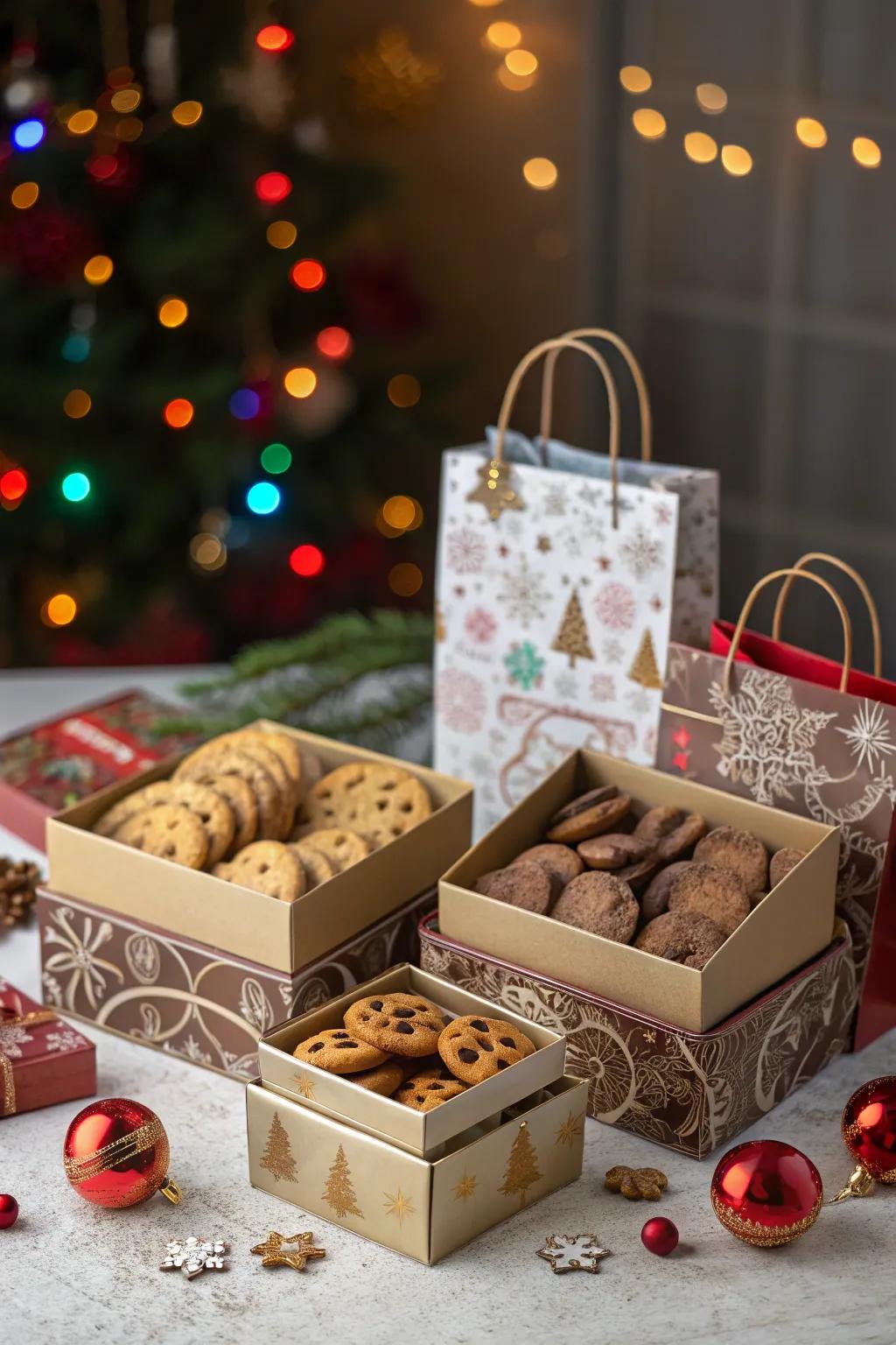 Attractive packaging selections for cookie takeaways.
