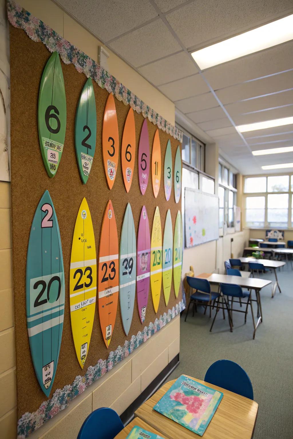 Wave boards riding the surge towards the summer holiday.