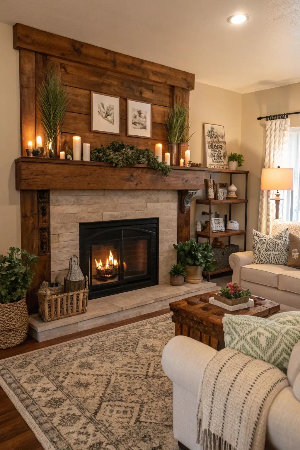 A fireplace brings warmth and charm to any room.