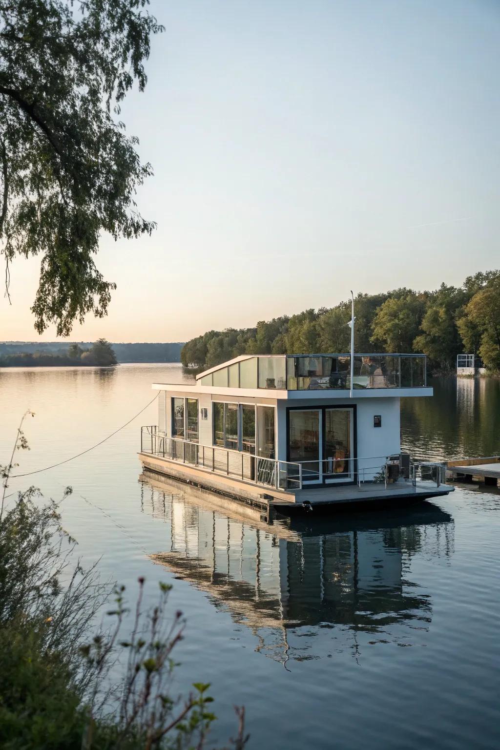 A buoyant dwelling offering serene living on the water.
