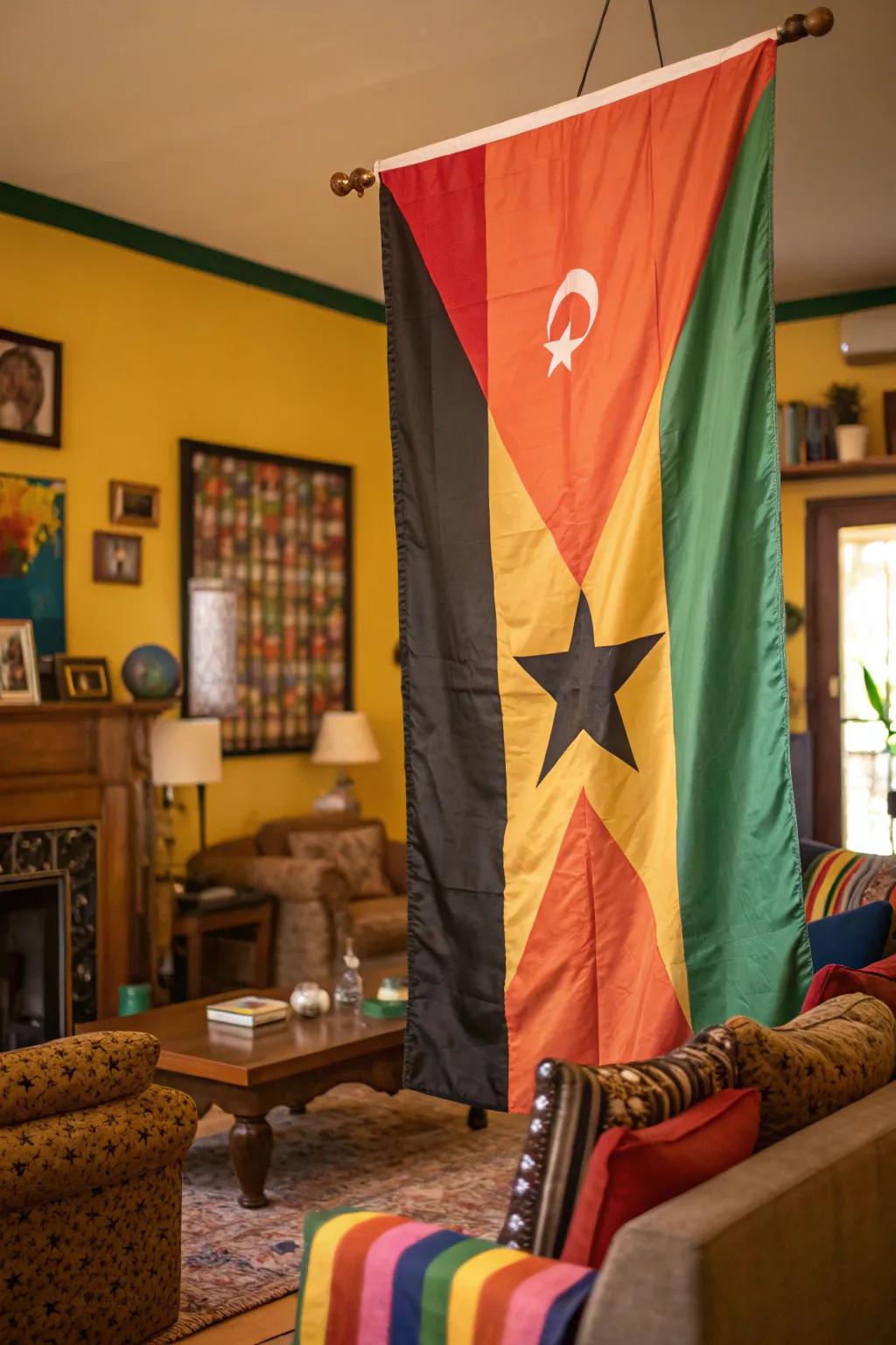 A bold color pennant injects instant vibrancy into your living quarters.