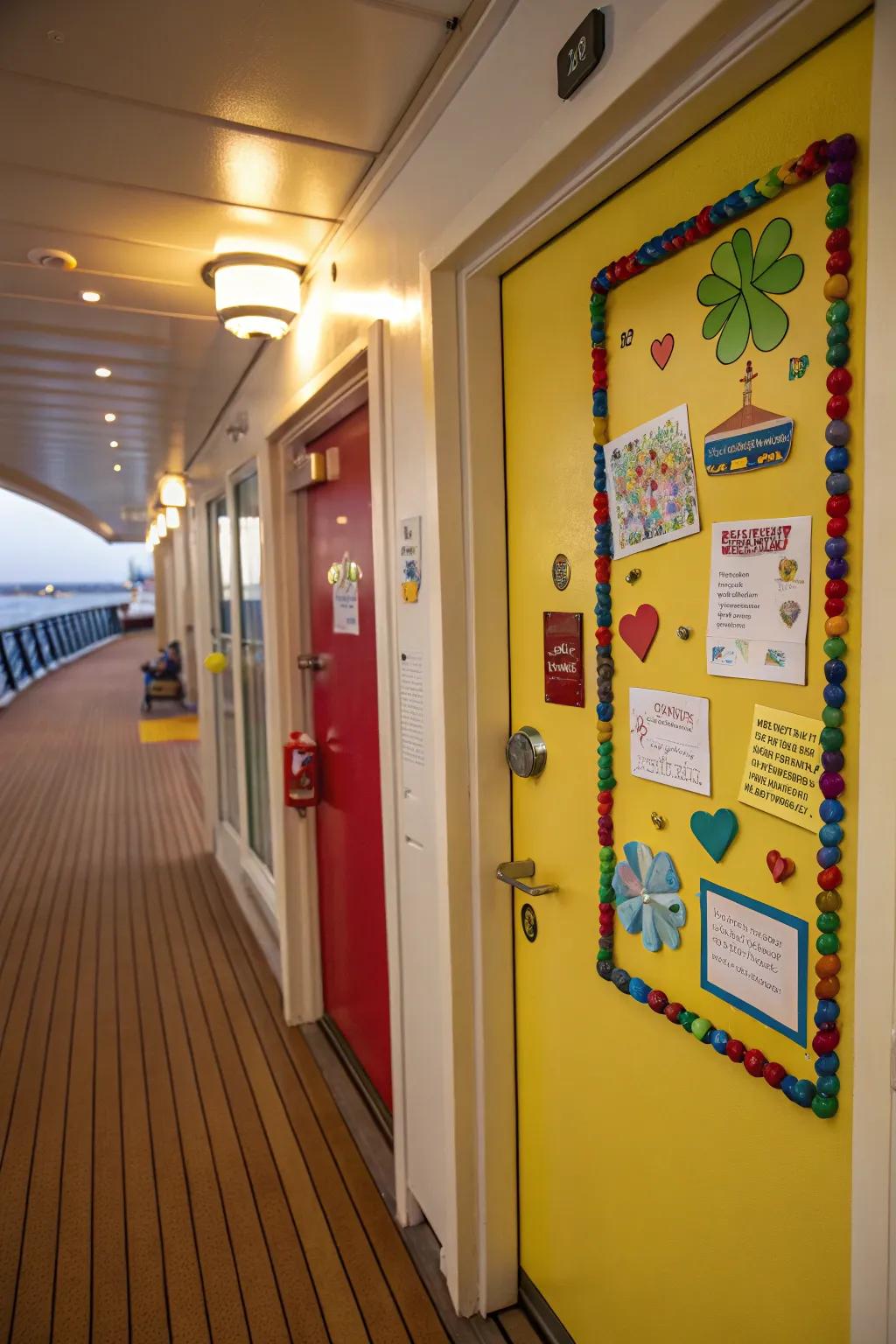 Stay connected with a magnetic note board on your cruise door.
