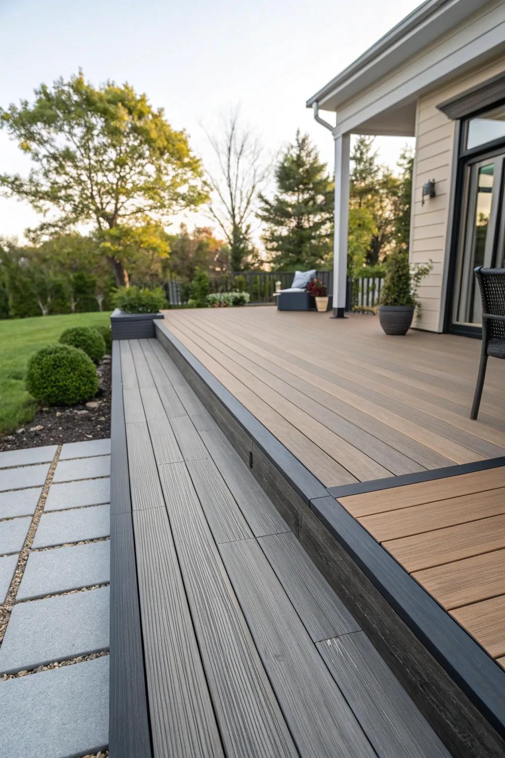A mixture of materials infuses character and durability into your deck.