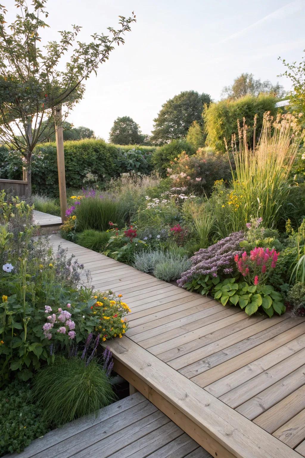 A deck plan that lives in harmony with its natural surroundings.
