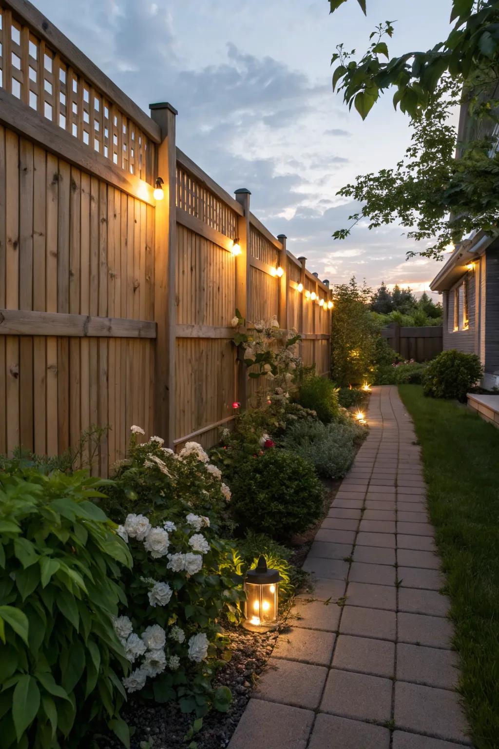 Assimilated illumination introduces warmth and safety to fences.
