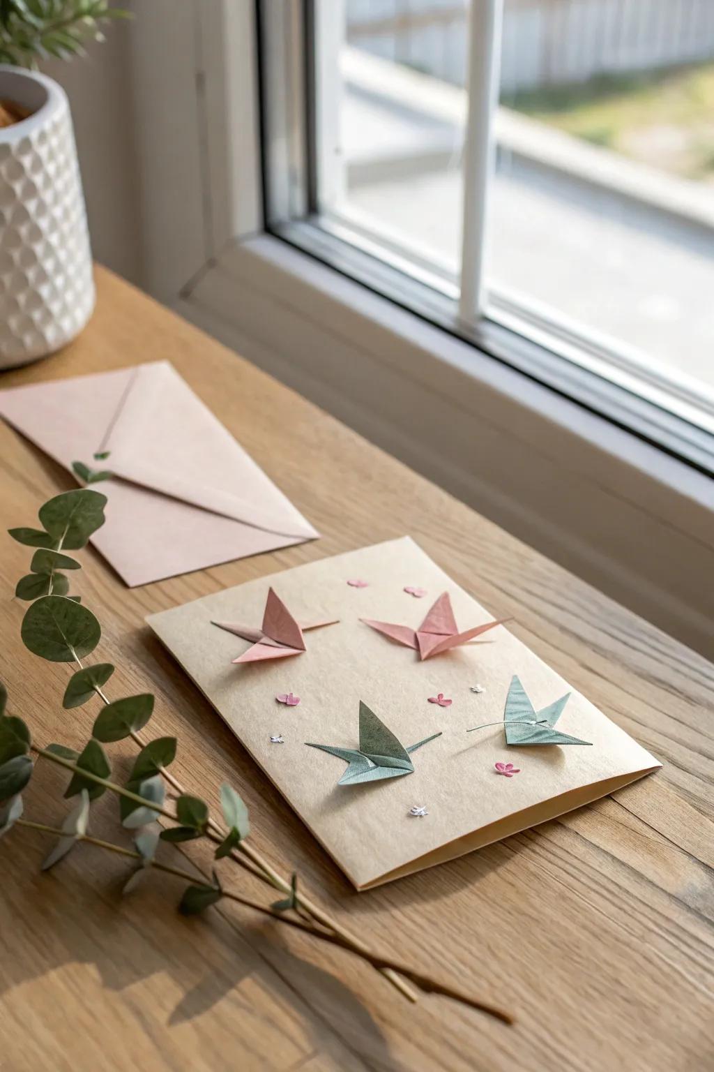 Elevate your birthday salutations with delightful paper-folding touches. Simple, sophisticated, and oh so charming!