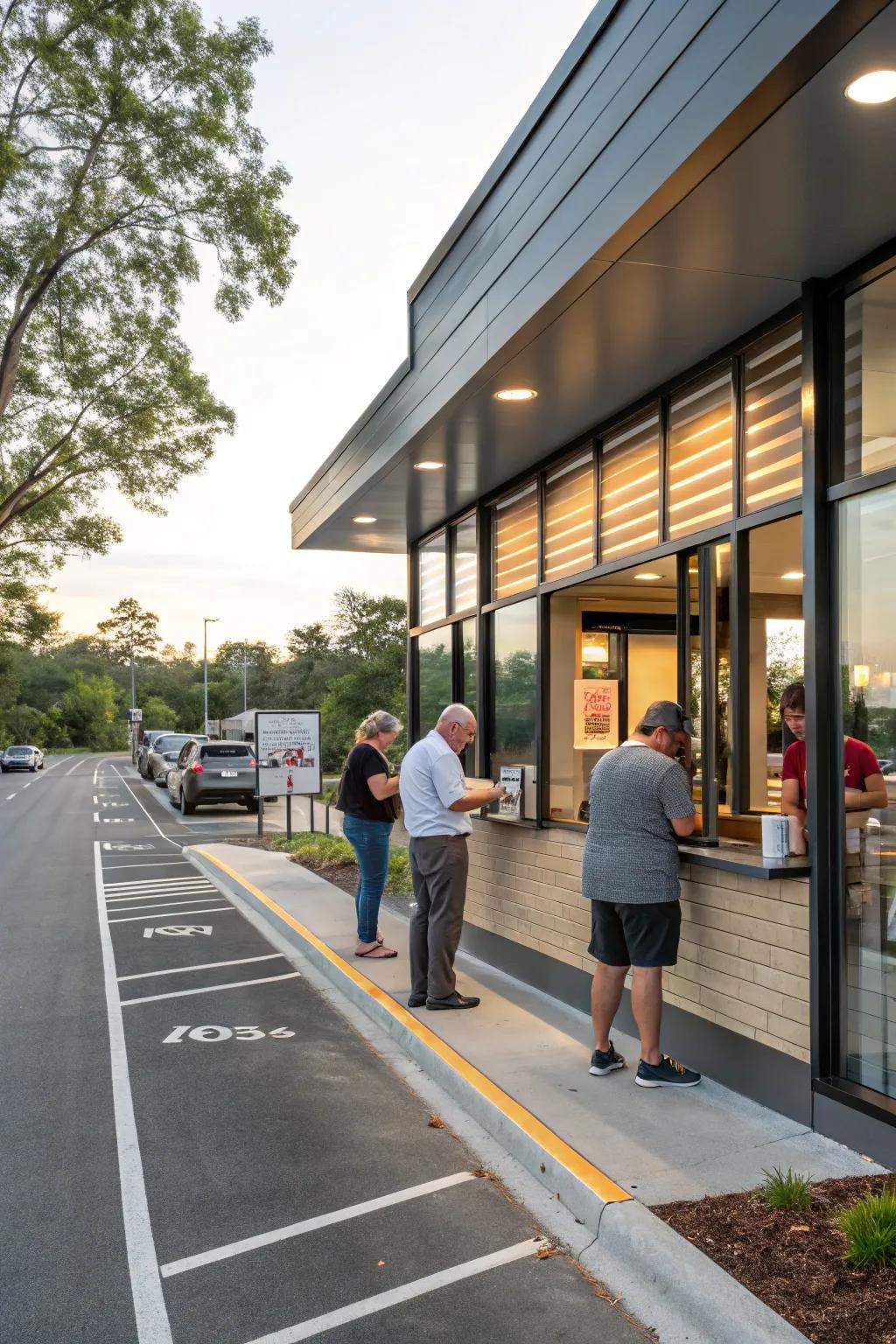Efficient drive-thru design with unmistakable ease of use for patrons.