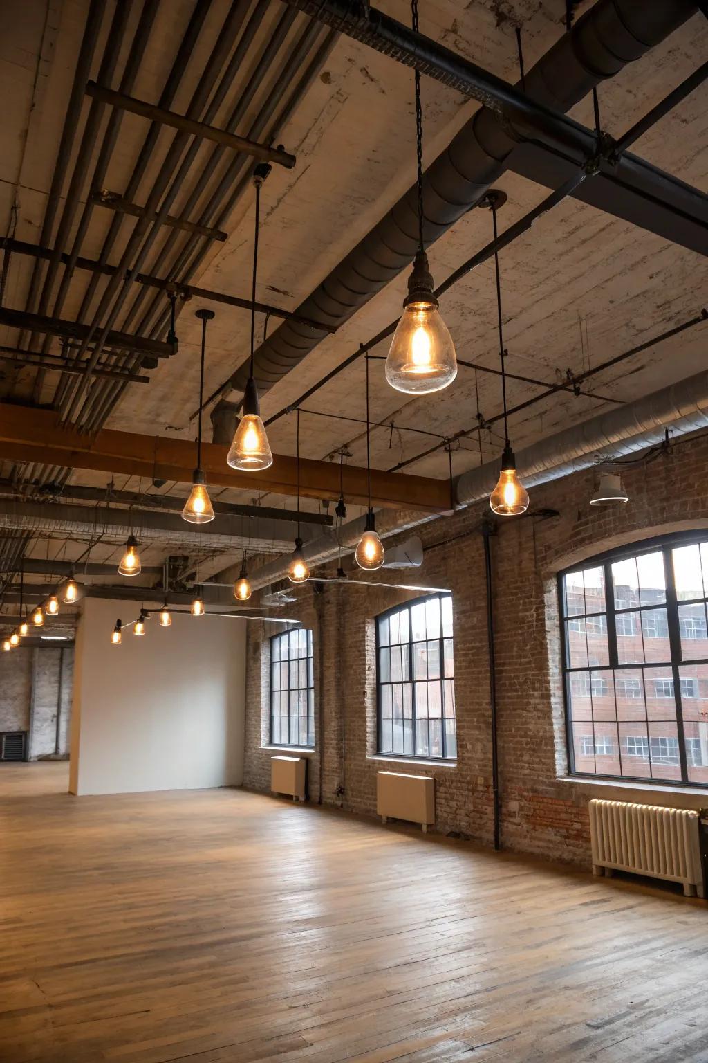 Visible components bring an industrial edge to this loft.