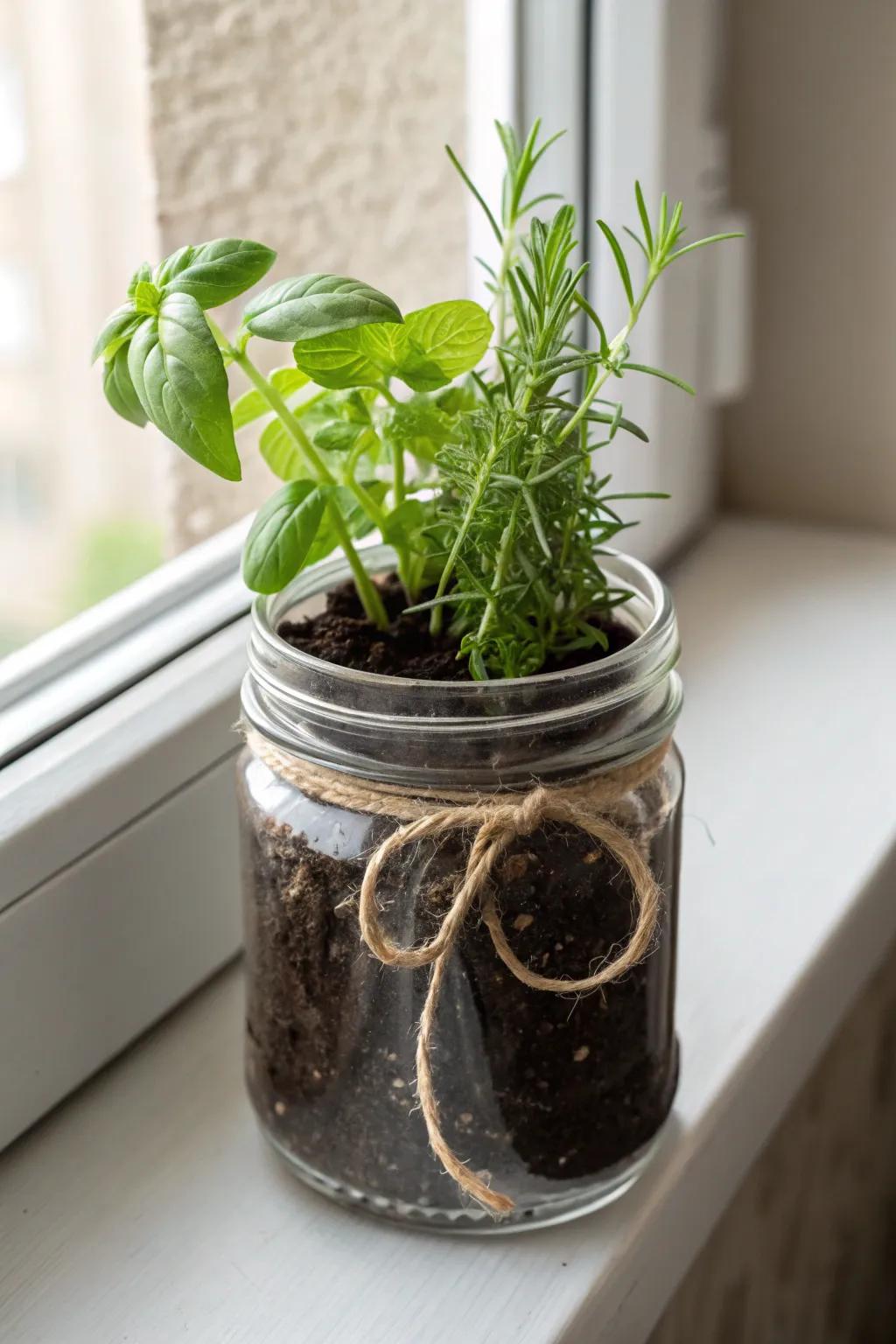 Bring fresh flavors to your cooking area with a delightful mason container herb patch!