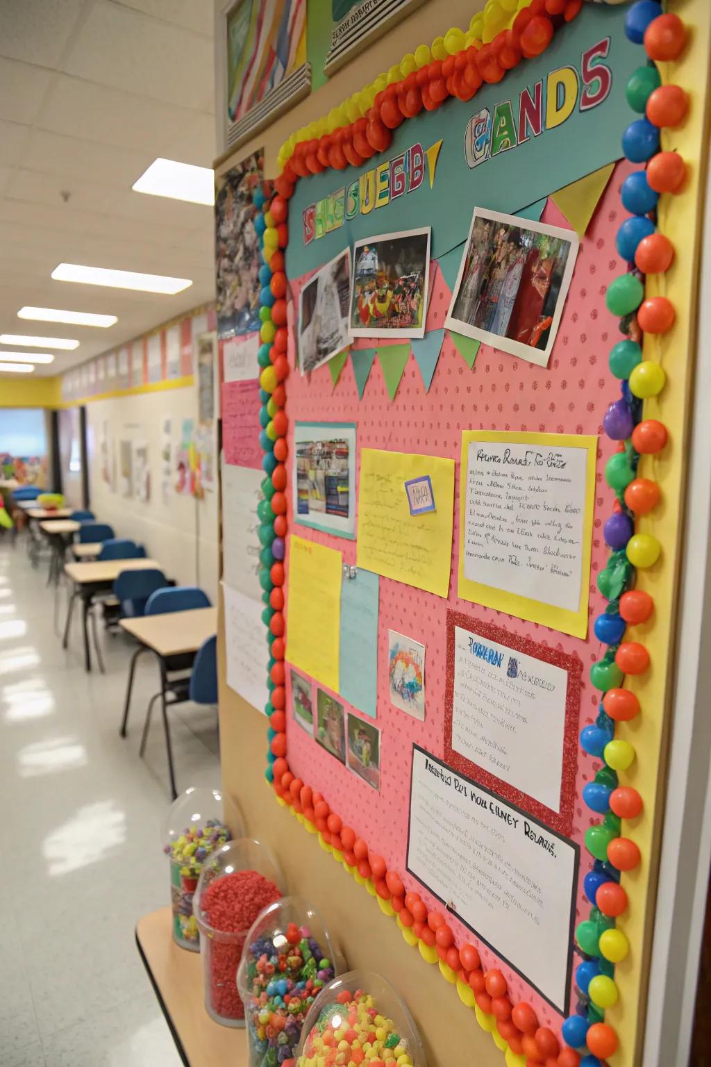 A sweet-themed display commemorating the year's memories.