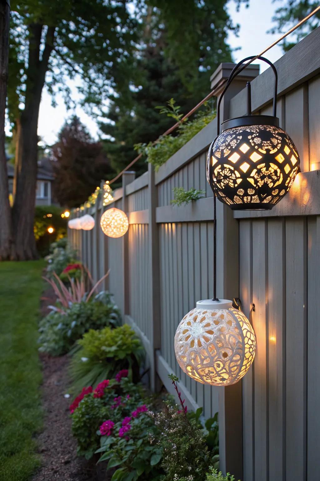 Decorative fixtures can turn your fence into an artistic display.