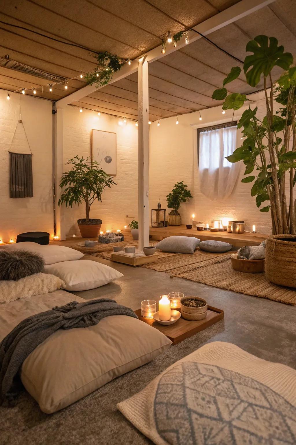 Achieve tranquility in a dedicated meditation area.