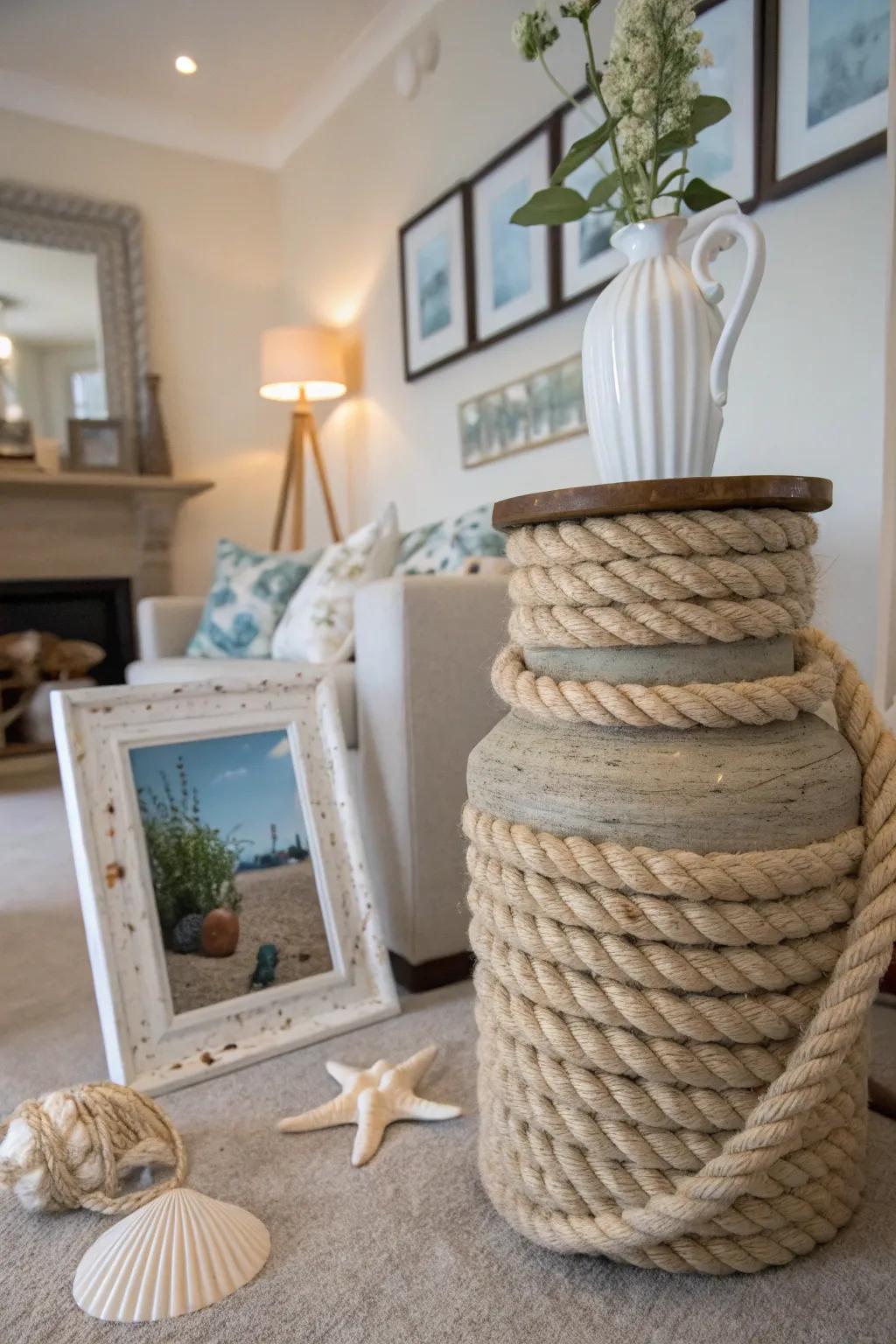 Ocean rope introduces a delicate maritime vibe to any space.