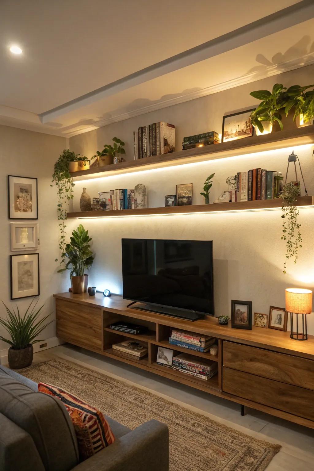 Illuminate your ornaments with accent lighting.