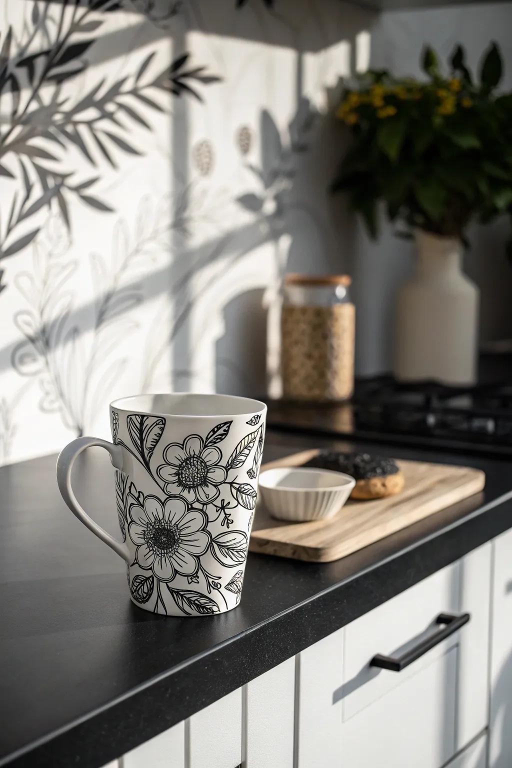 Monochrome flower patterns for a touch of class.