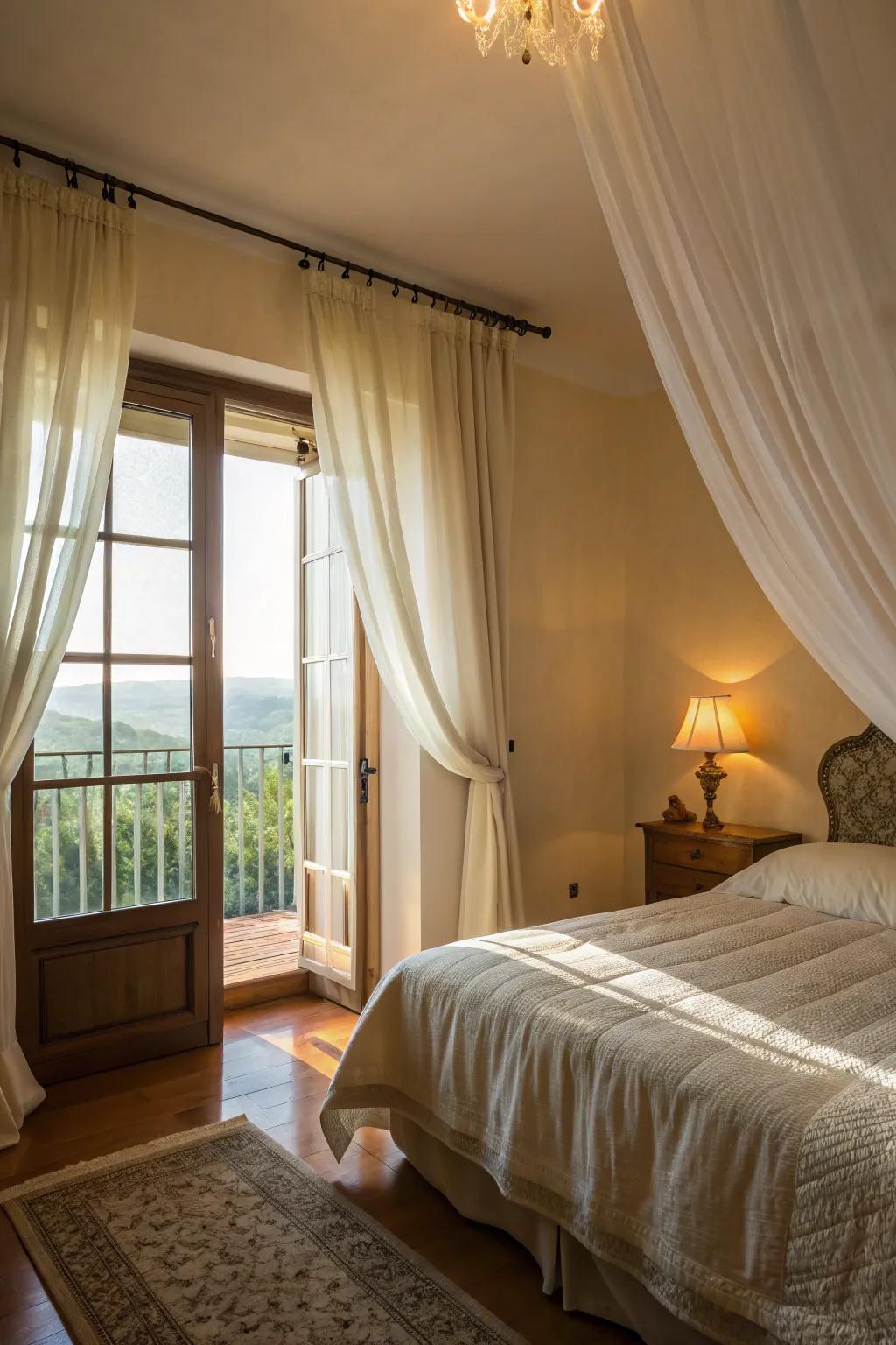 Light window coverings enhance the room’s openness and light.