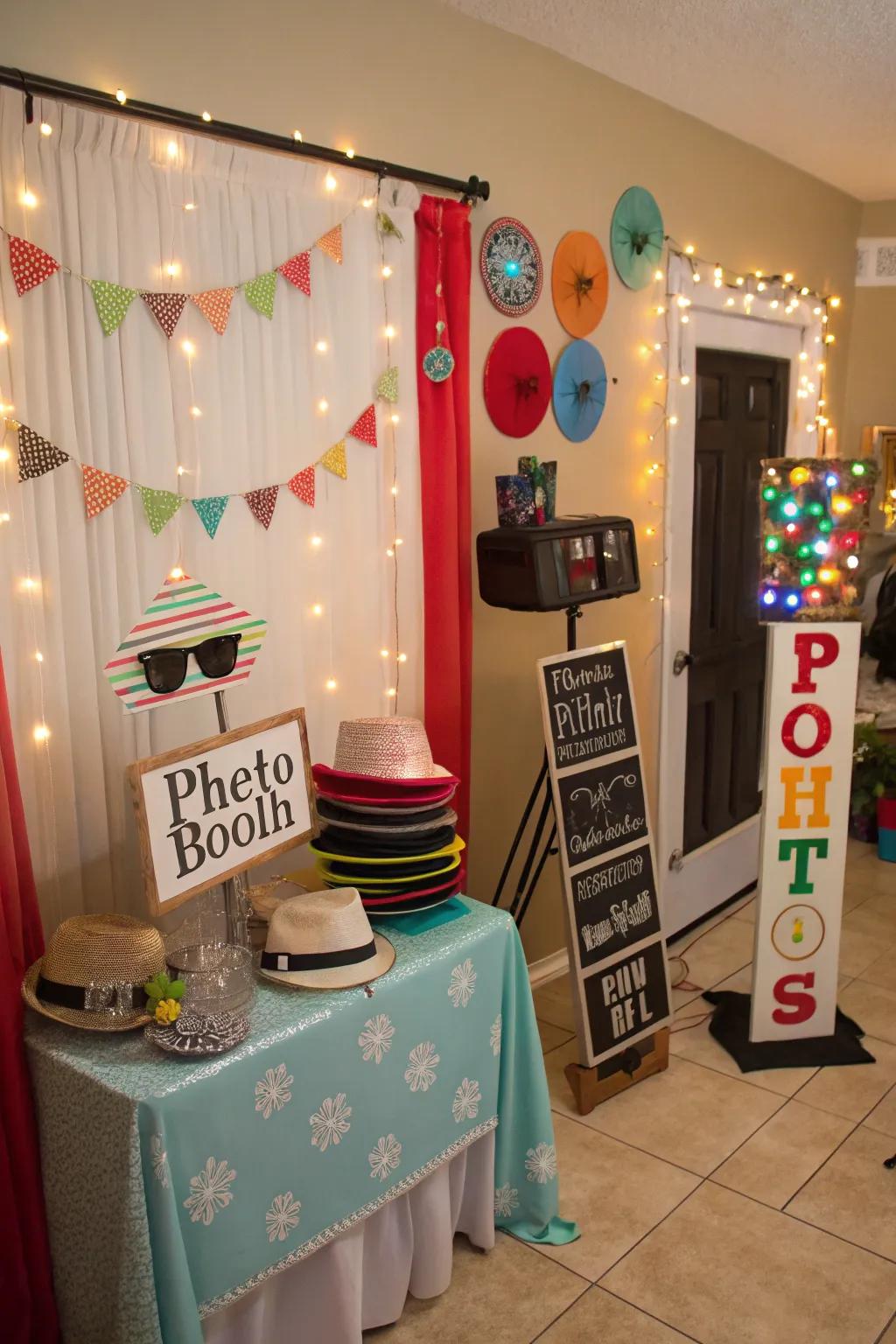 A playful personalized picture corner to record Friendsgiving memories.