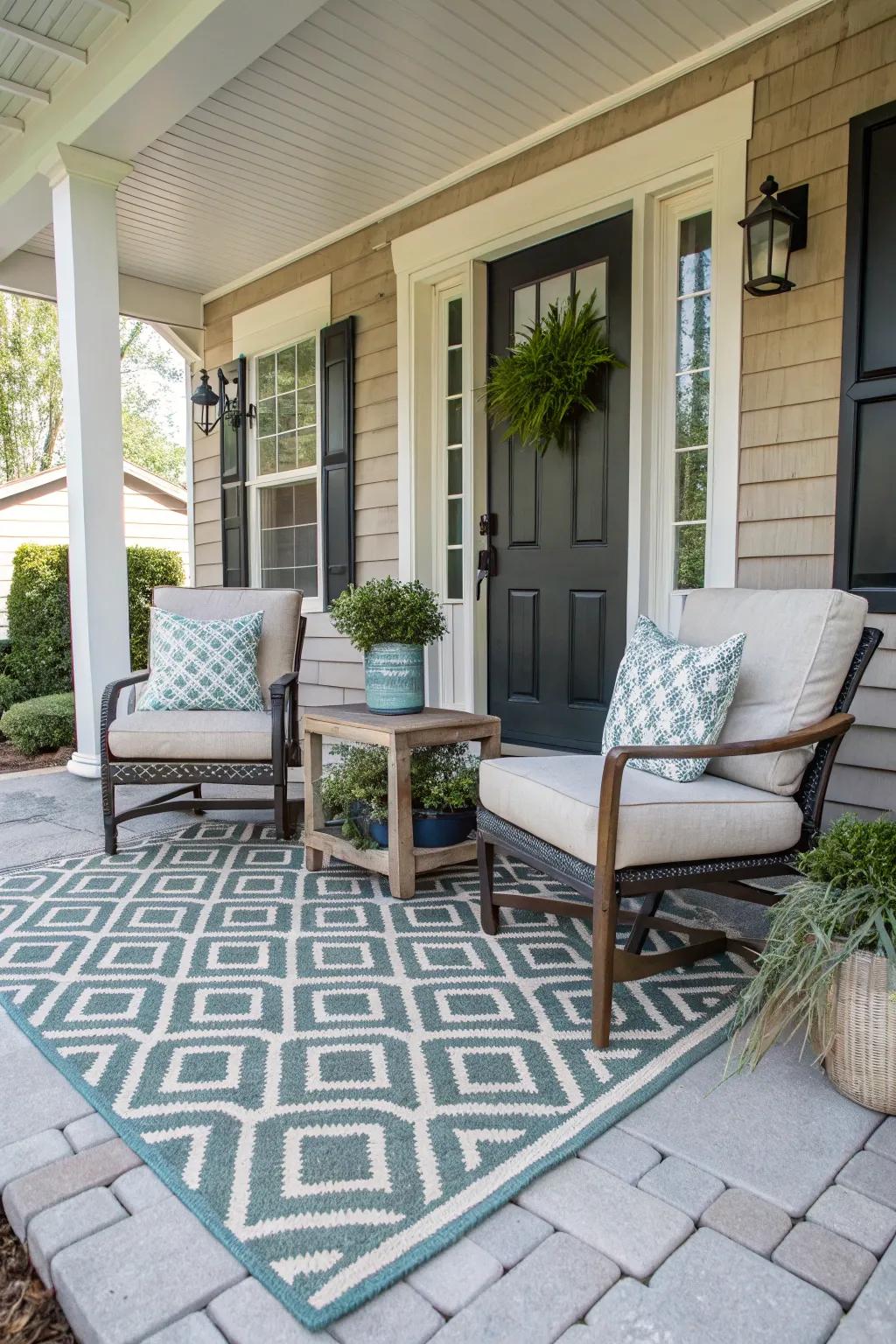 Geometric patterns give your patio a sense of ageless beauty.