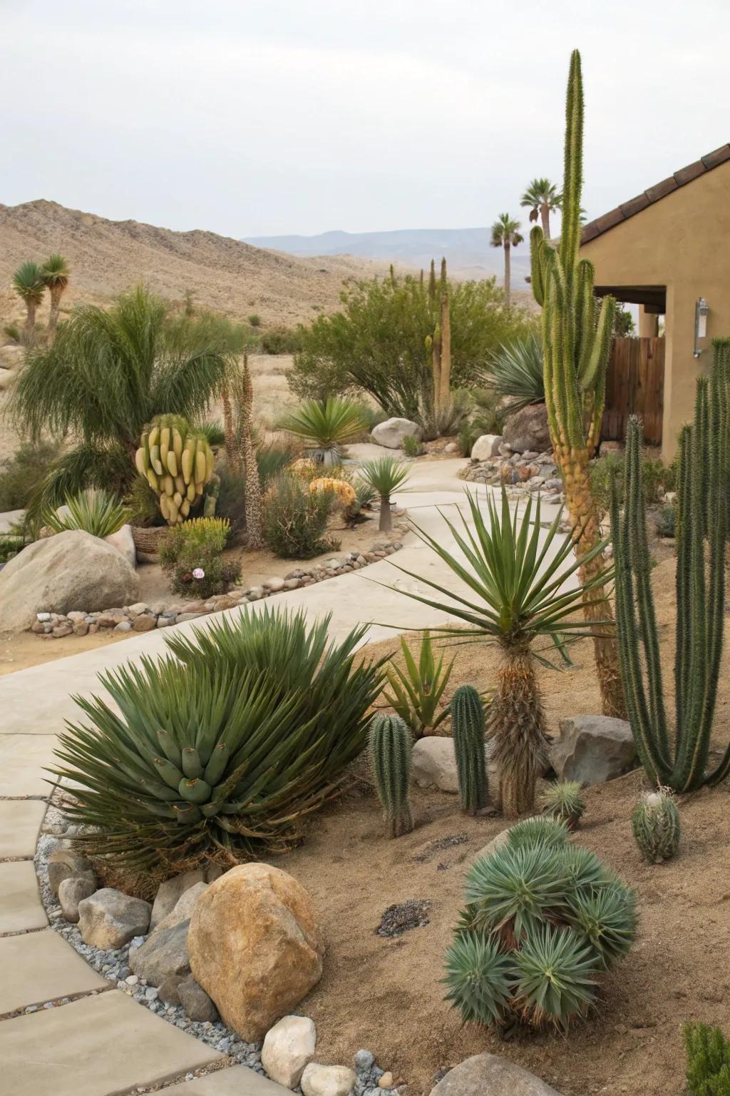 A desert getaway featuring diverse desert plants.