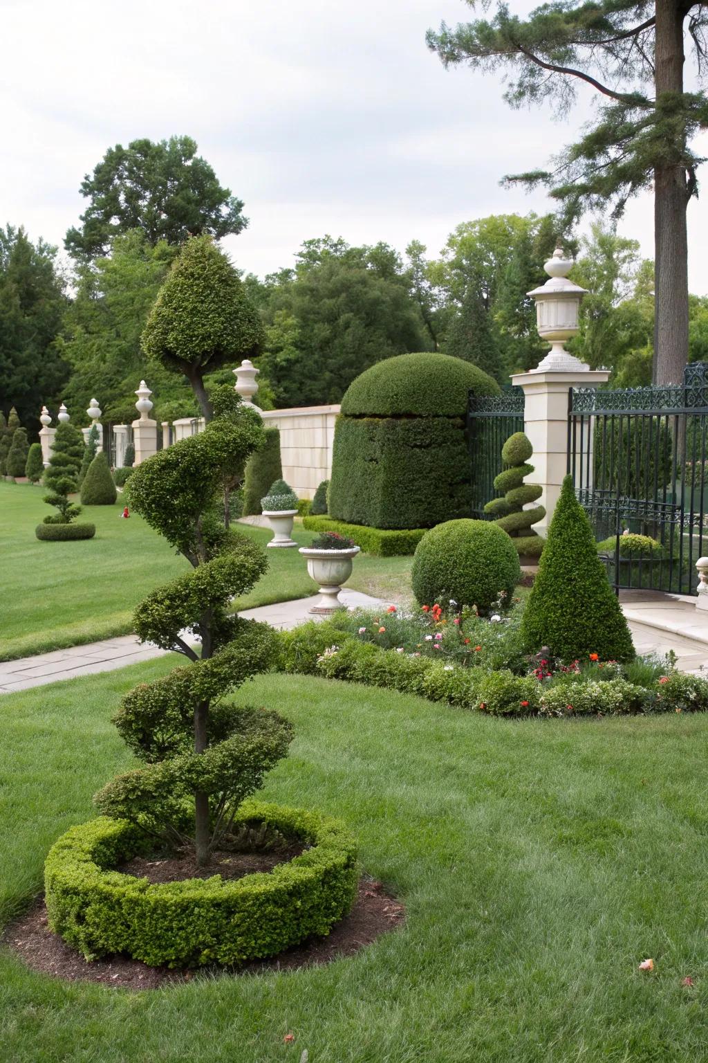 Topiaries bring elegance and character.