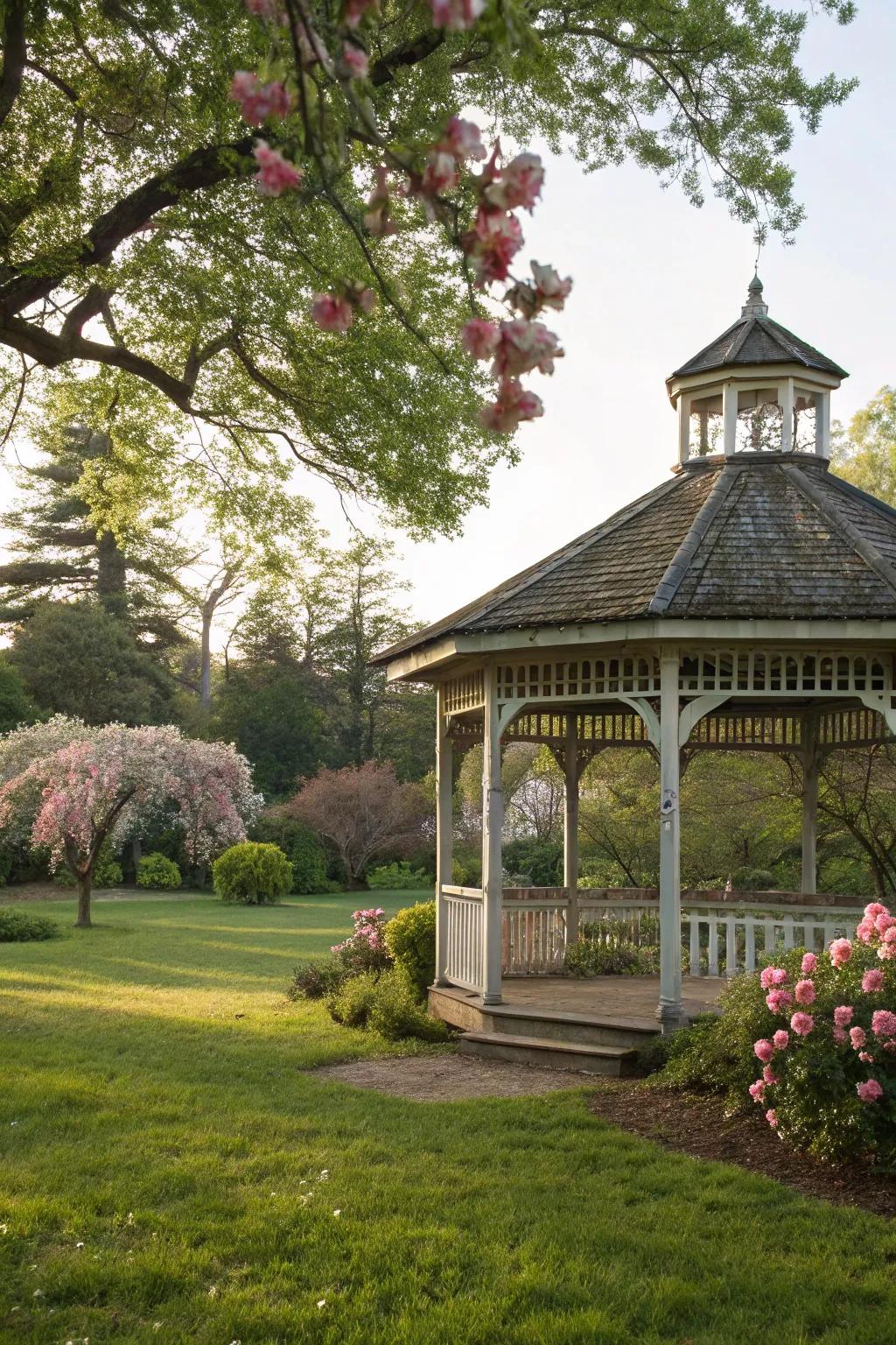 Celebrating existing grass keeps the space feeling fresh and eco-friendly.