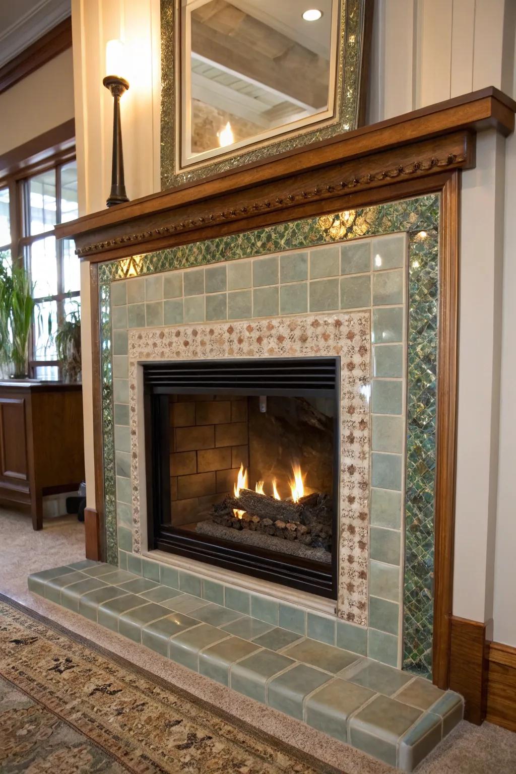 Glass tile enclosures transform tiles into stunning art pieces.