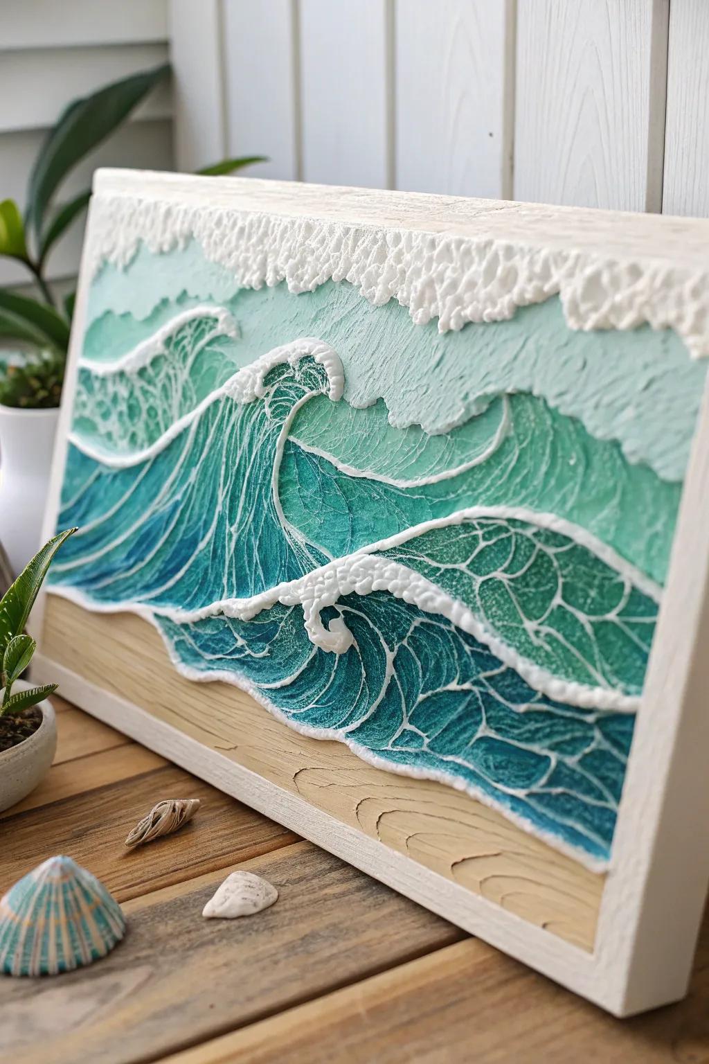 Plunge into peacefulness with marine-inspired adhesive applicator art. 🌊 #MinimalistArt #BohoChic