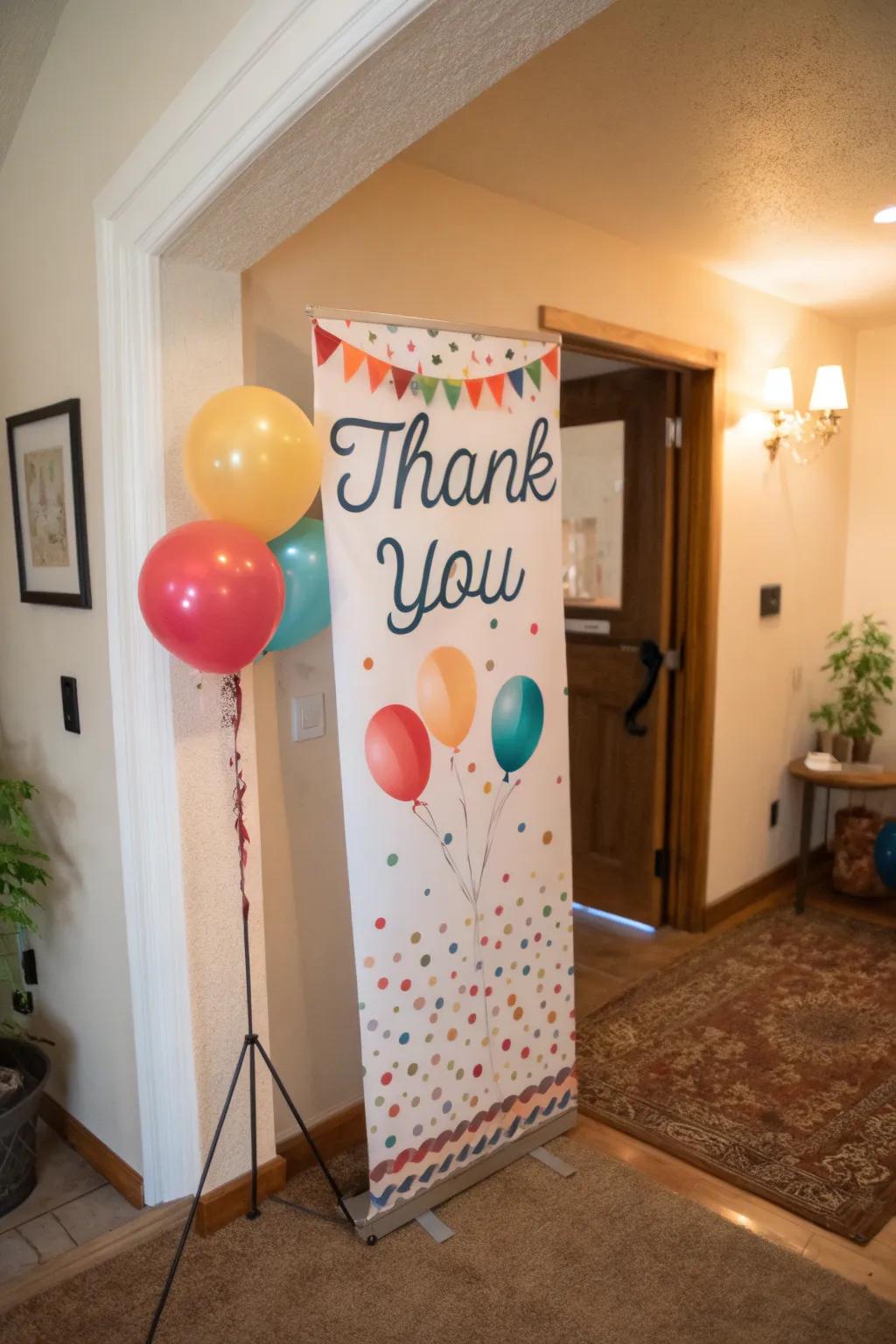 Appreciation expressions infuse warmth into birthday displays.