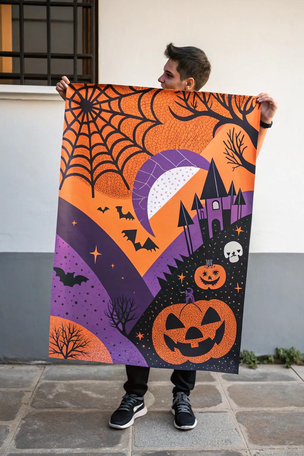 A vivid spectrum of shades poster that embodies Hallowed Eve spirit.