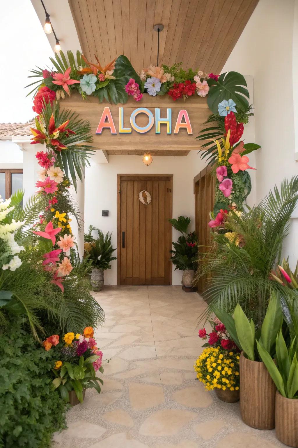 Welcome your guests with a warm Aloha greeting.