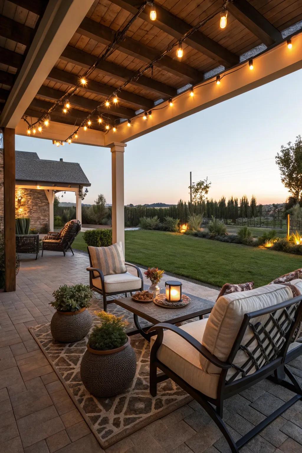 An outdoor living space ideal for entertaining.