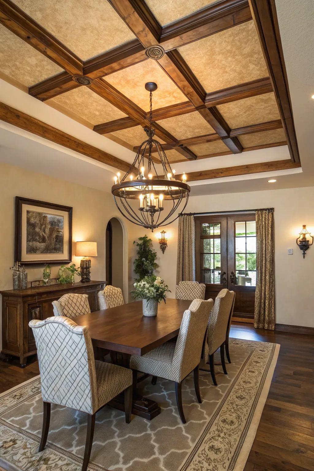 Ceiling details enhancing the room's elegance.