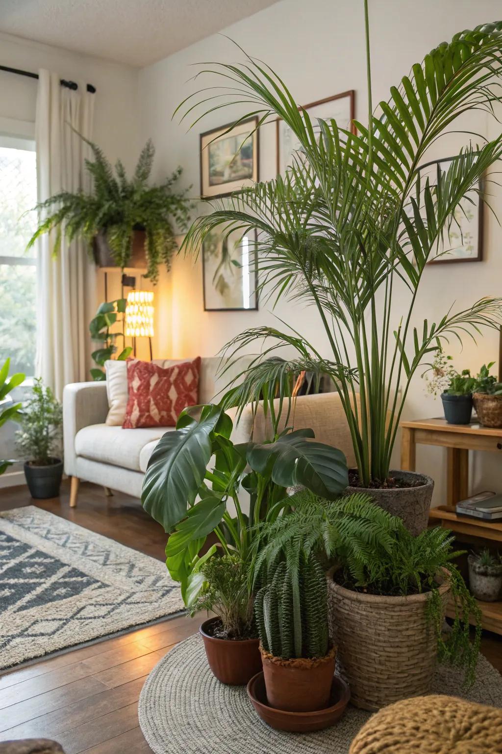 Indoor flora bringing freshness and vitality to the lounge.