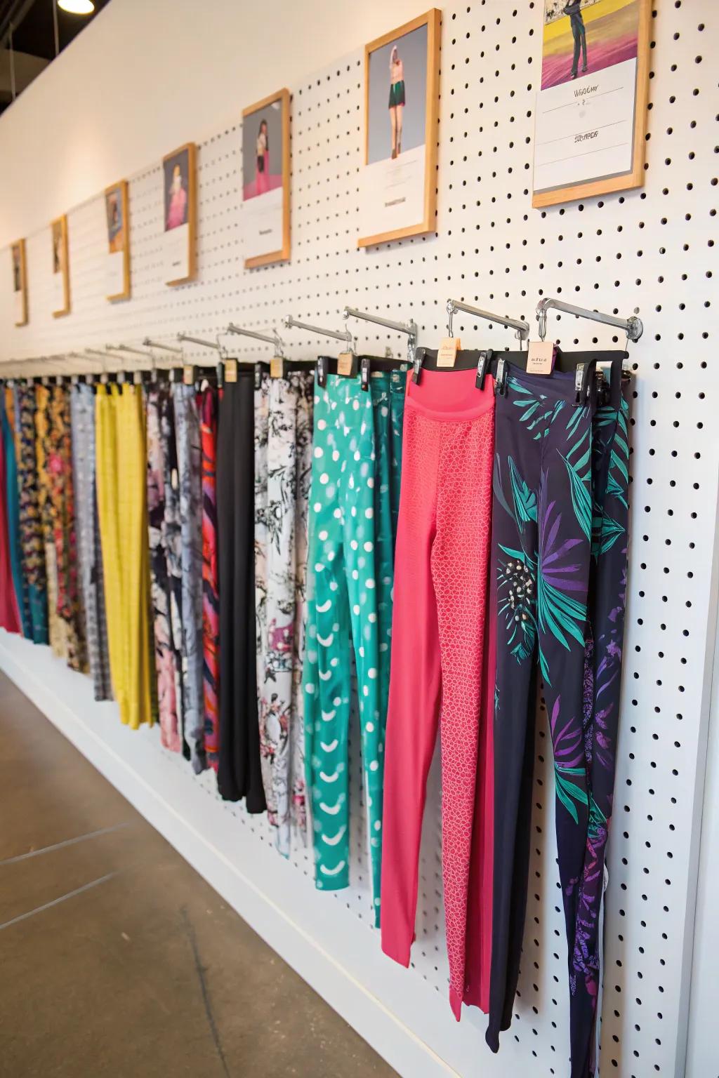 Develop a distinctive storage amenity employing a DIY pegboard leggings stand.