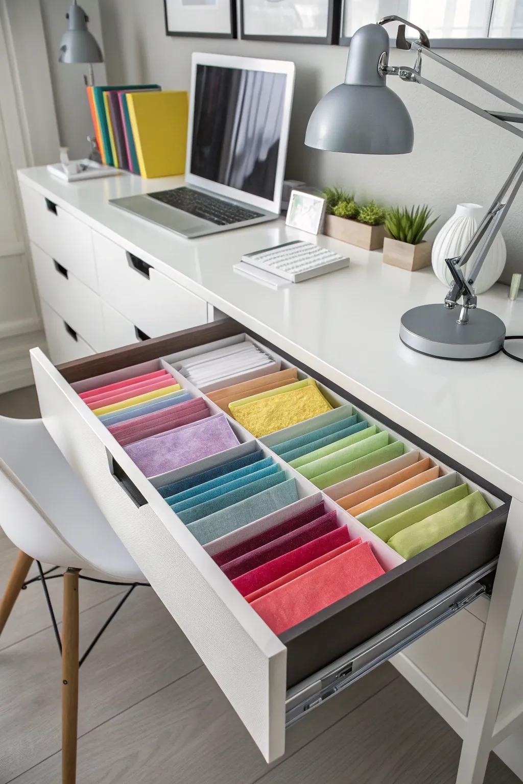 Drawer segregators provide structured and simple tissue paper reach.