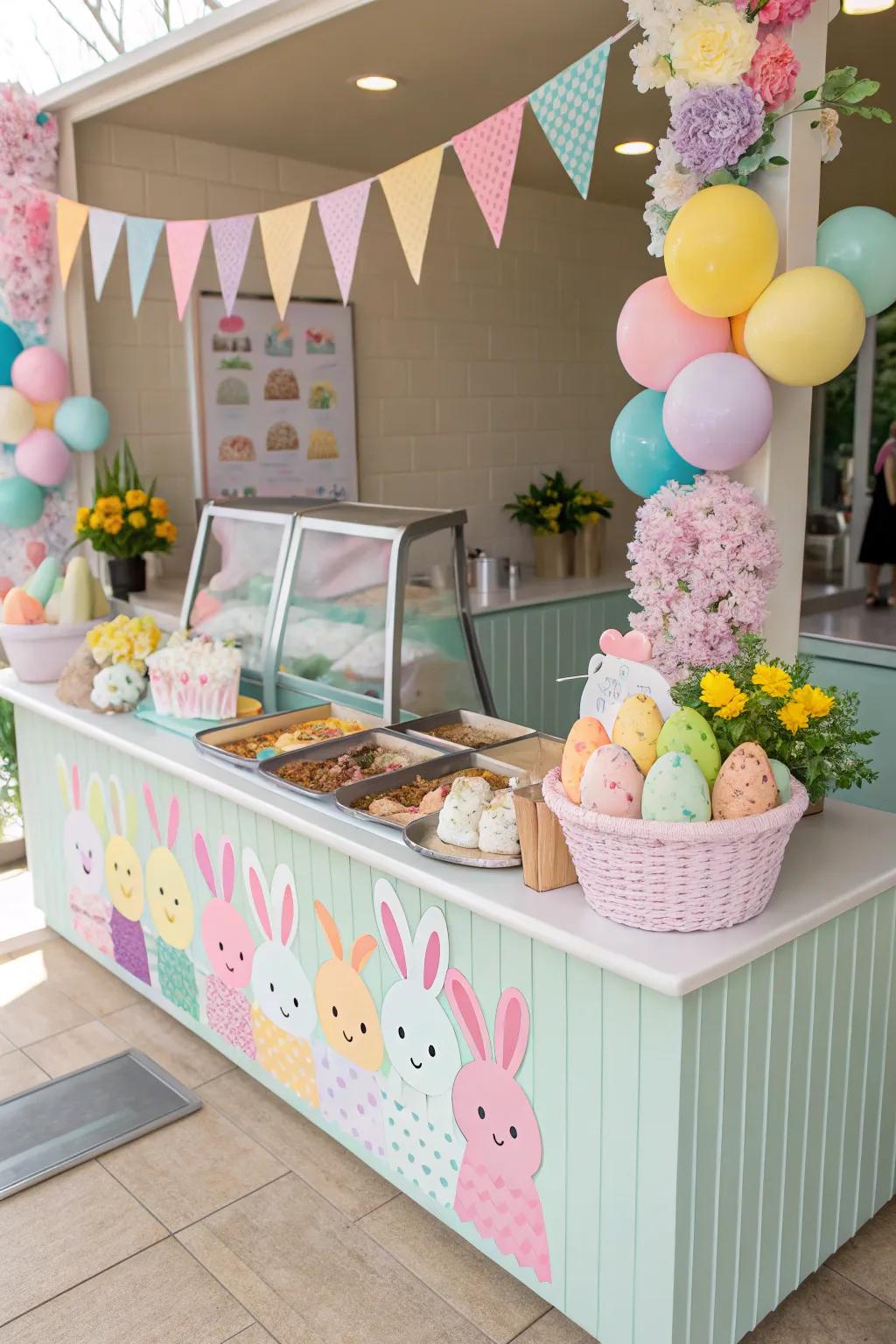 Themed decor elevates the frozen delight familiarity.