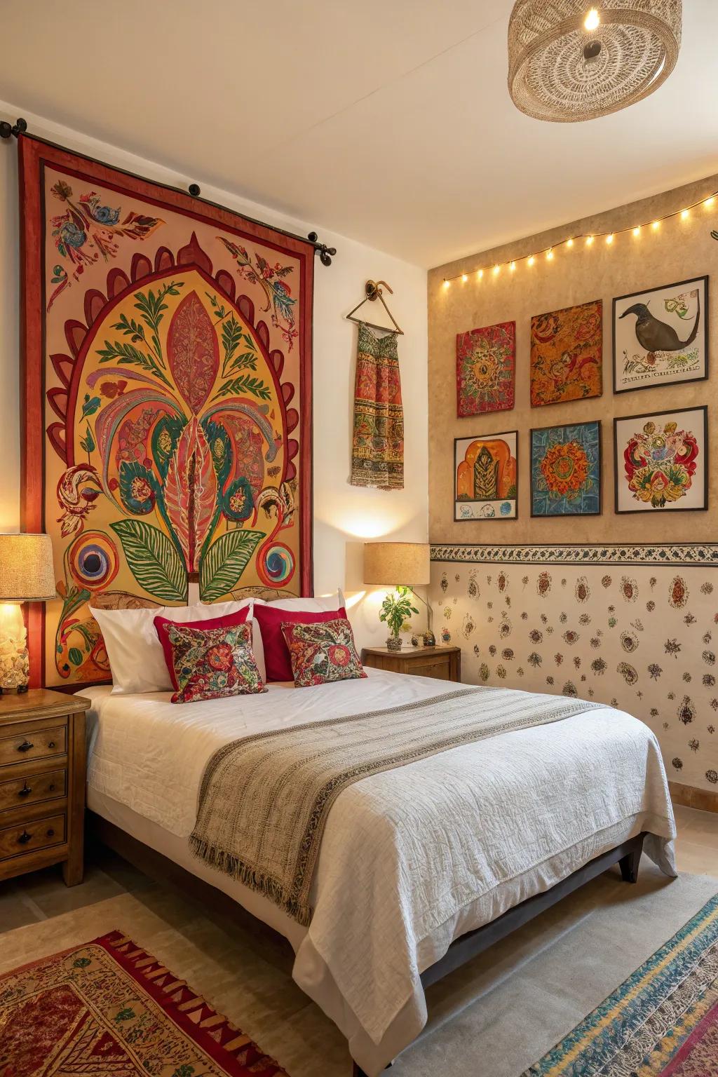 Indian art introduces color and narrative to your space.