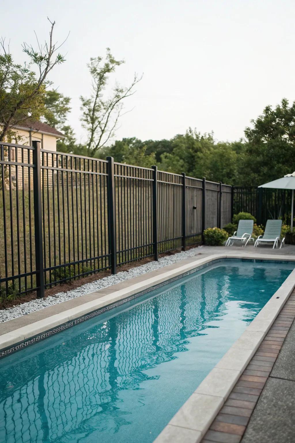 Seclusion surrounds generate a sheltered and tranquil pool zone.