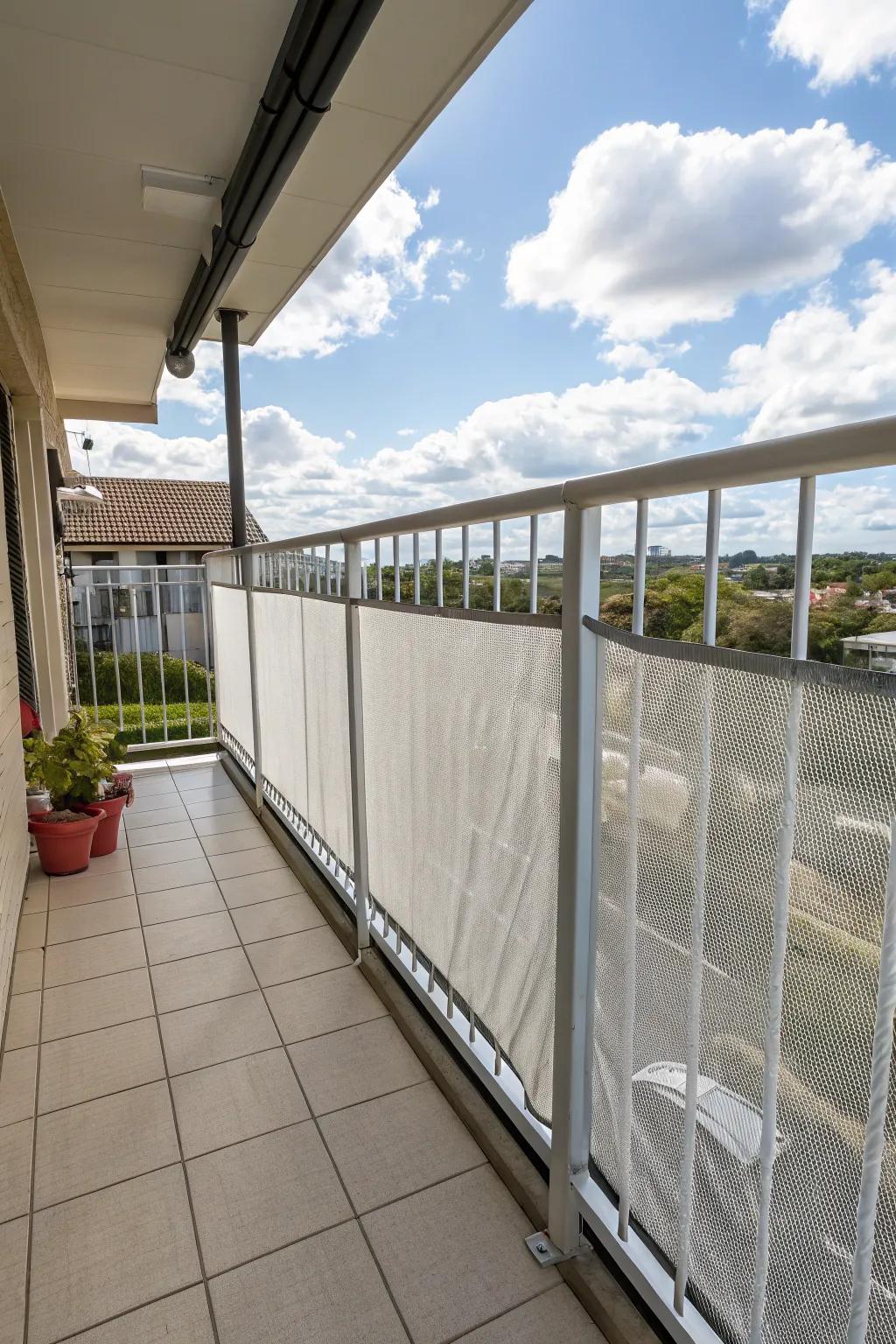 Protective covers keep the balcony safe for adventurous play.