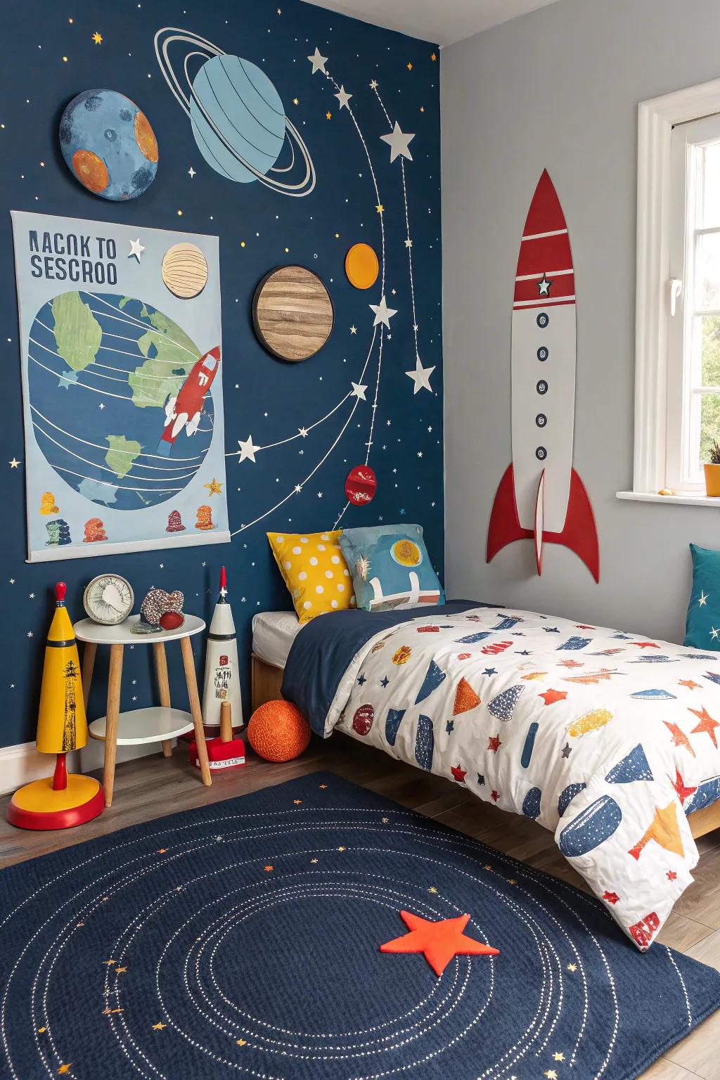 Themed embellishment turns a space into a realm of adventure.