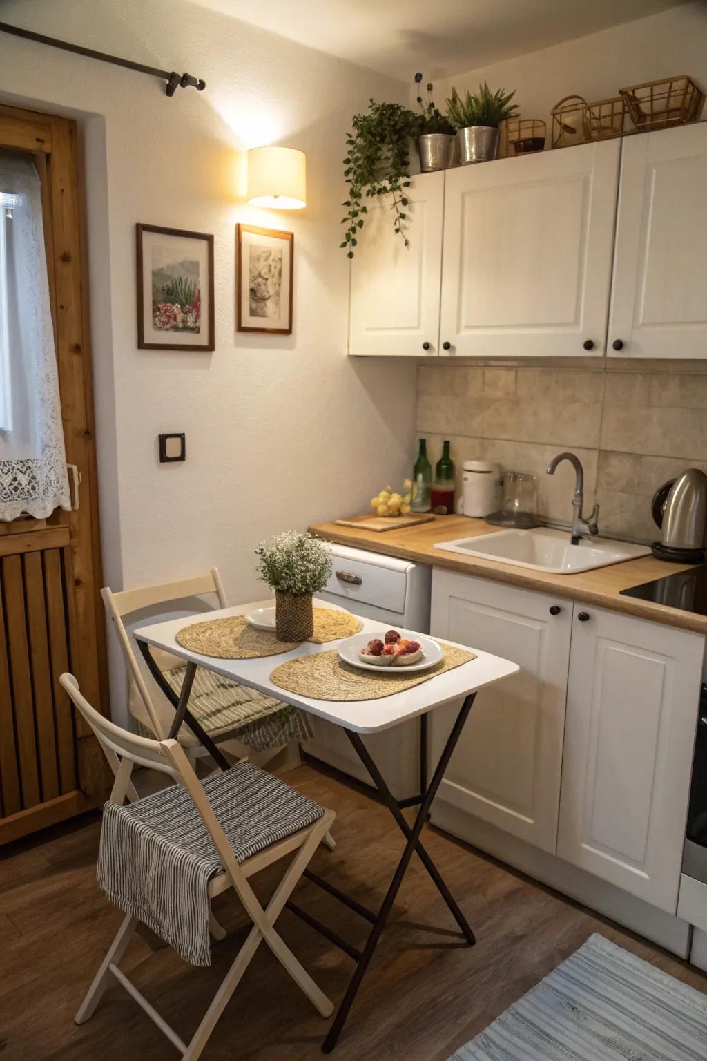 Small eating options are excellent for smaller cooking areas.