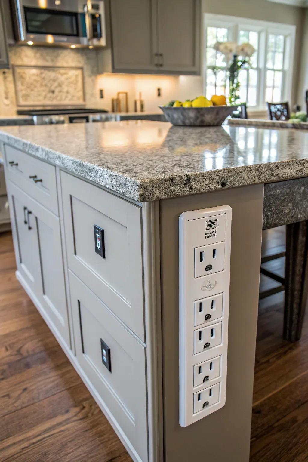 USB ports deliver modern convenience in the kitchen.