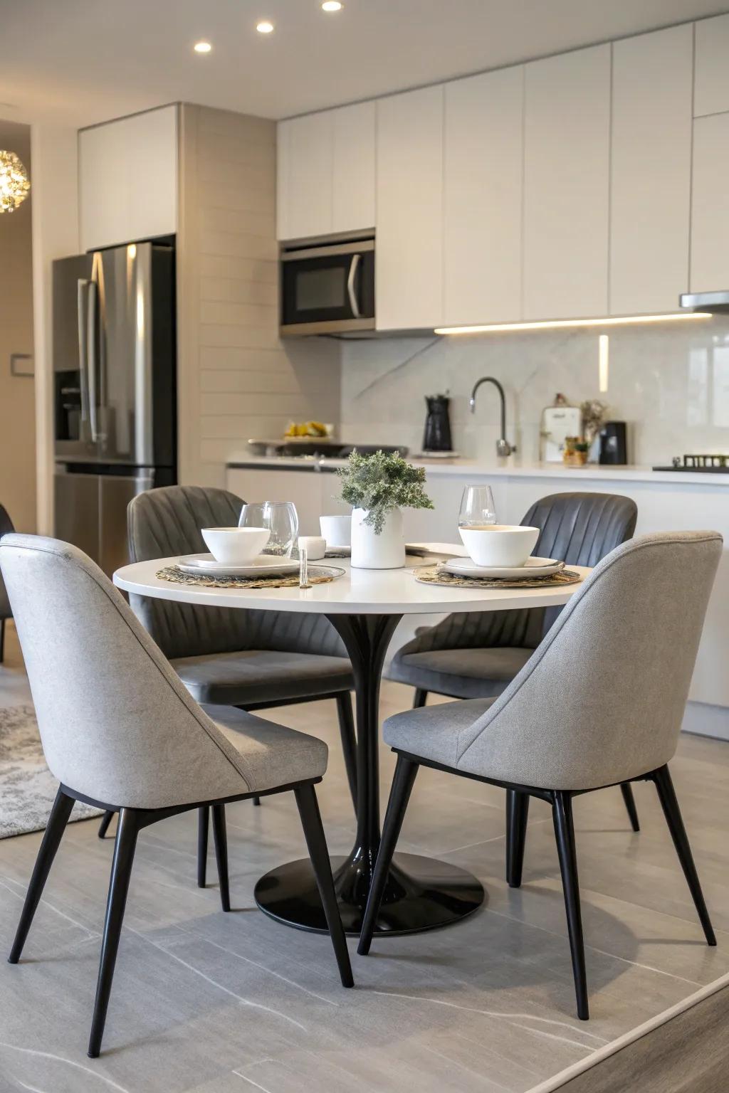 Modern arrangement adds a touch of modern elegance.