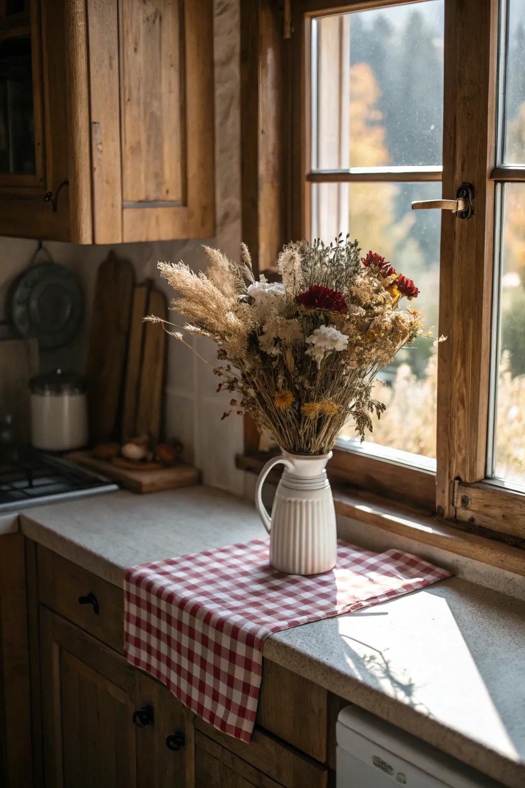 Desiccated flowers present continuous beauty and timeless charm.