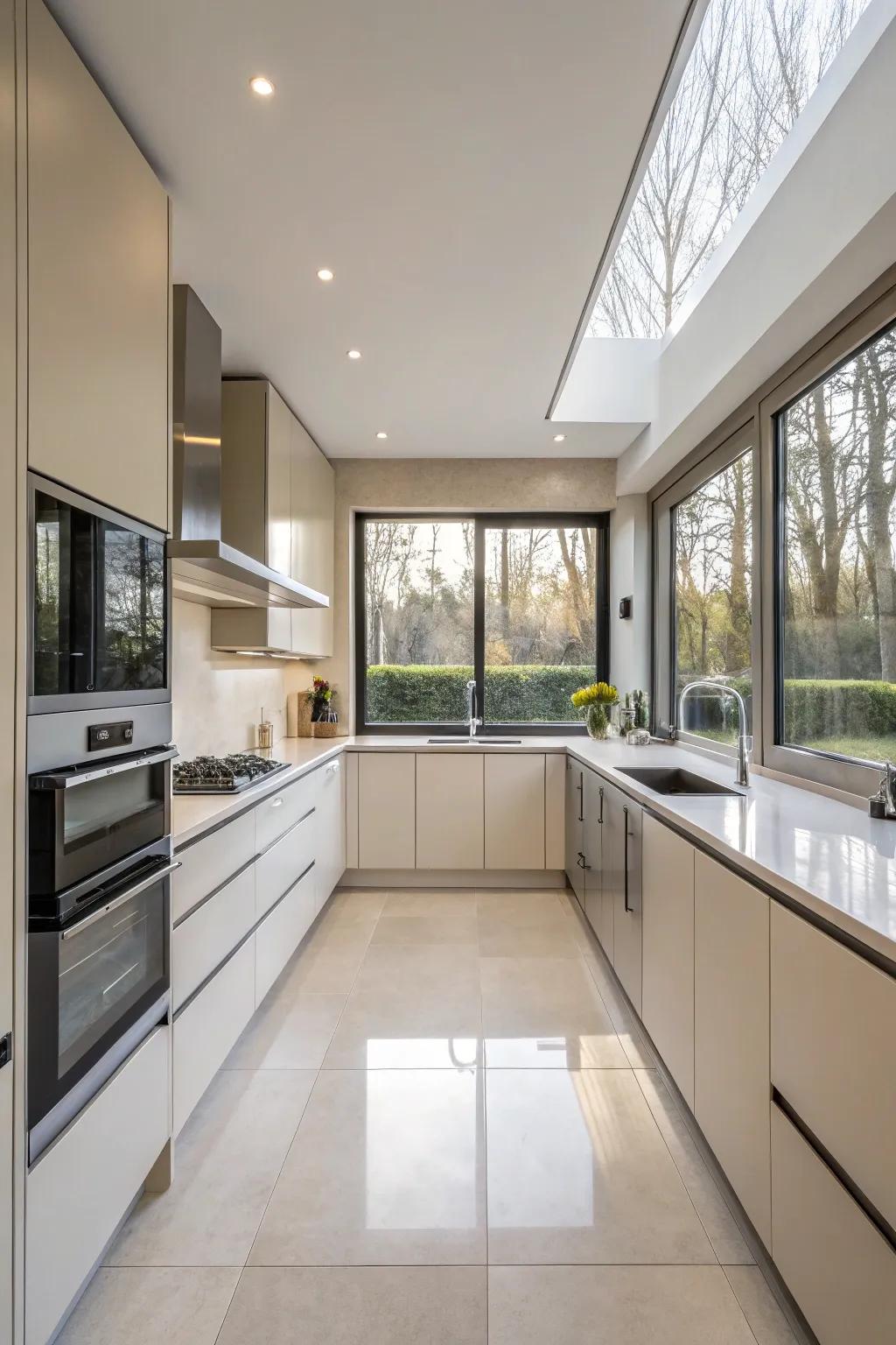 Simplify your kitchen with integrated appliances for a sleek design.