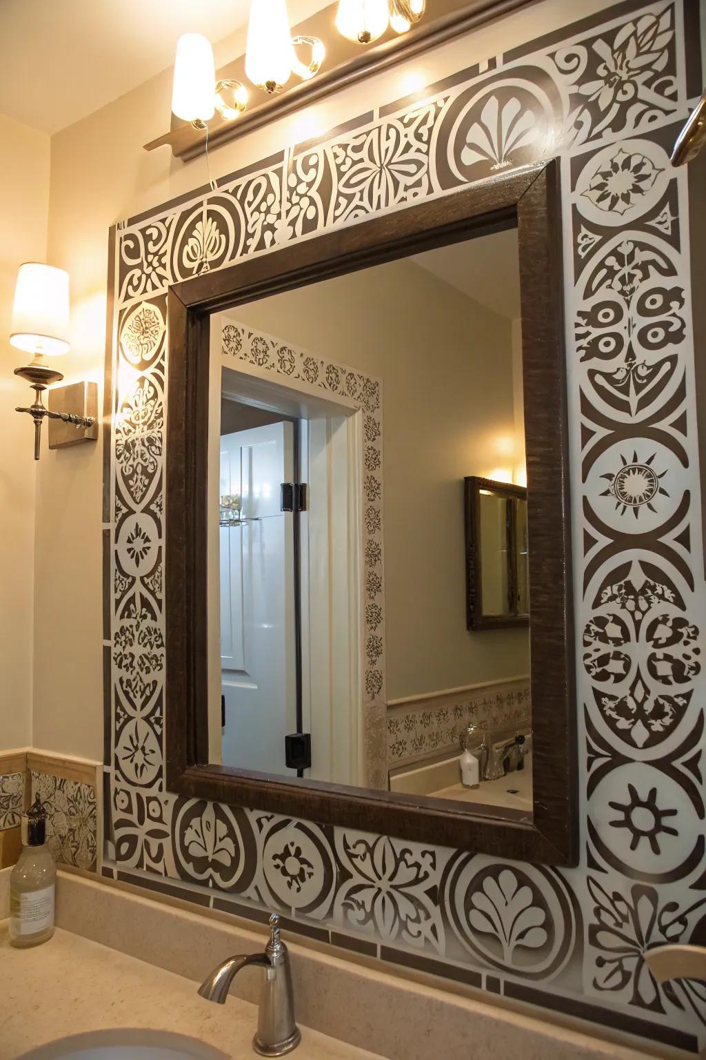 Ornamental vinyl is a flexible way to add unique designs to mirrors.