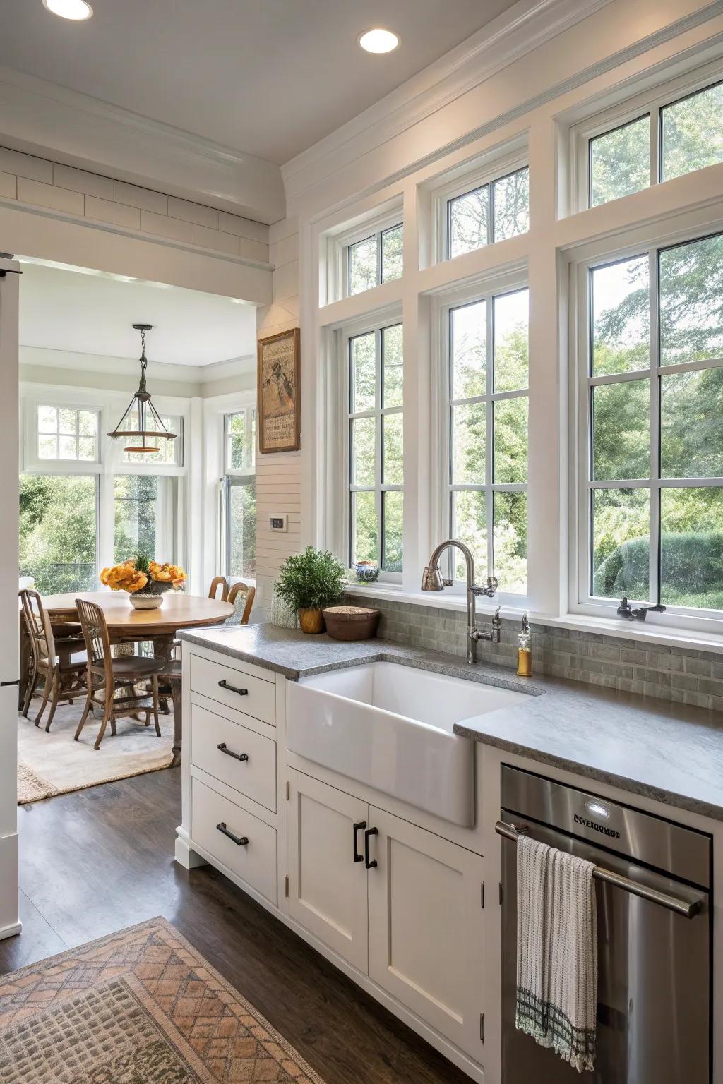 Useful panache through casement windows.