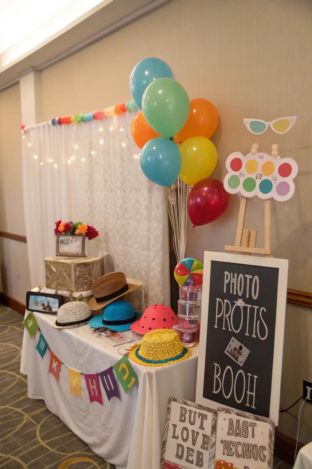 A playful snapshot station area brings excitement and makes lasting memories.